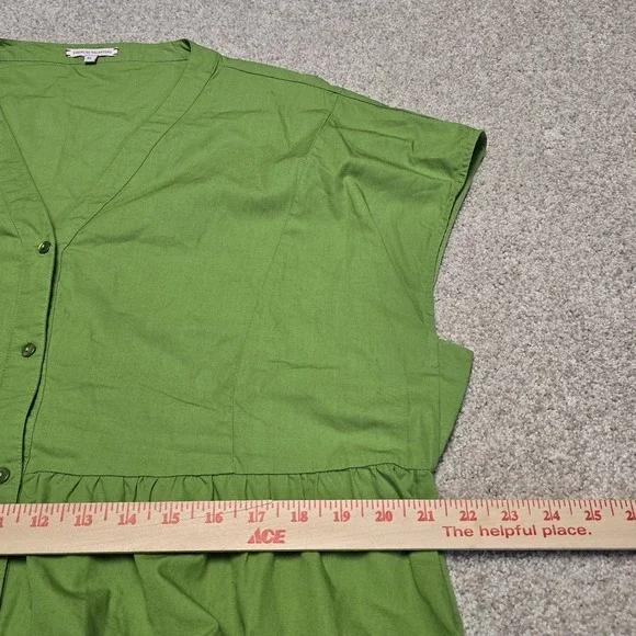 Frances Valentine Green Short Sleeve Breezy Mini Dress Sz XL - Picture 7 of 9